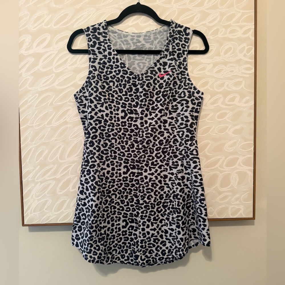 Nike Gray and Black Leopard Print Dress